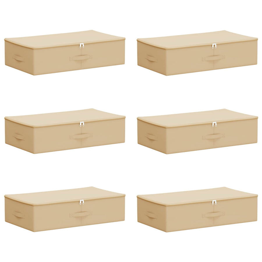 Opbergbox 6 pcs Crèmekleurig 70 x 40 x 18 cm Nonwoven stof
