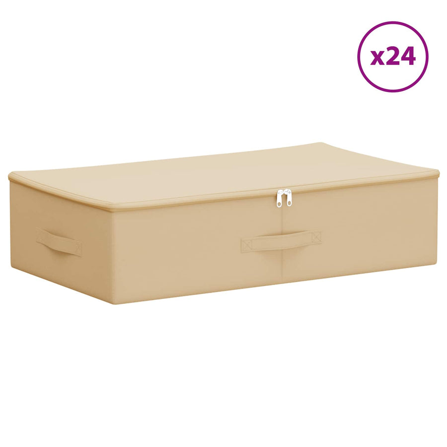 Opbergbox 24 pcs Crèmekleurig 70 x 40 x 18 cm Nonwoven stof