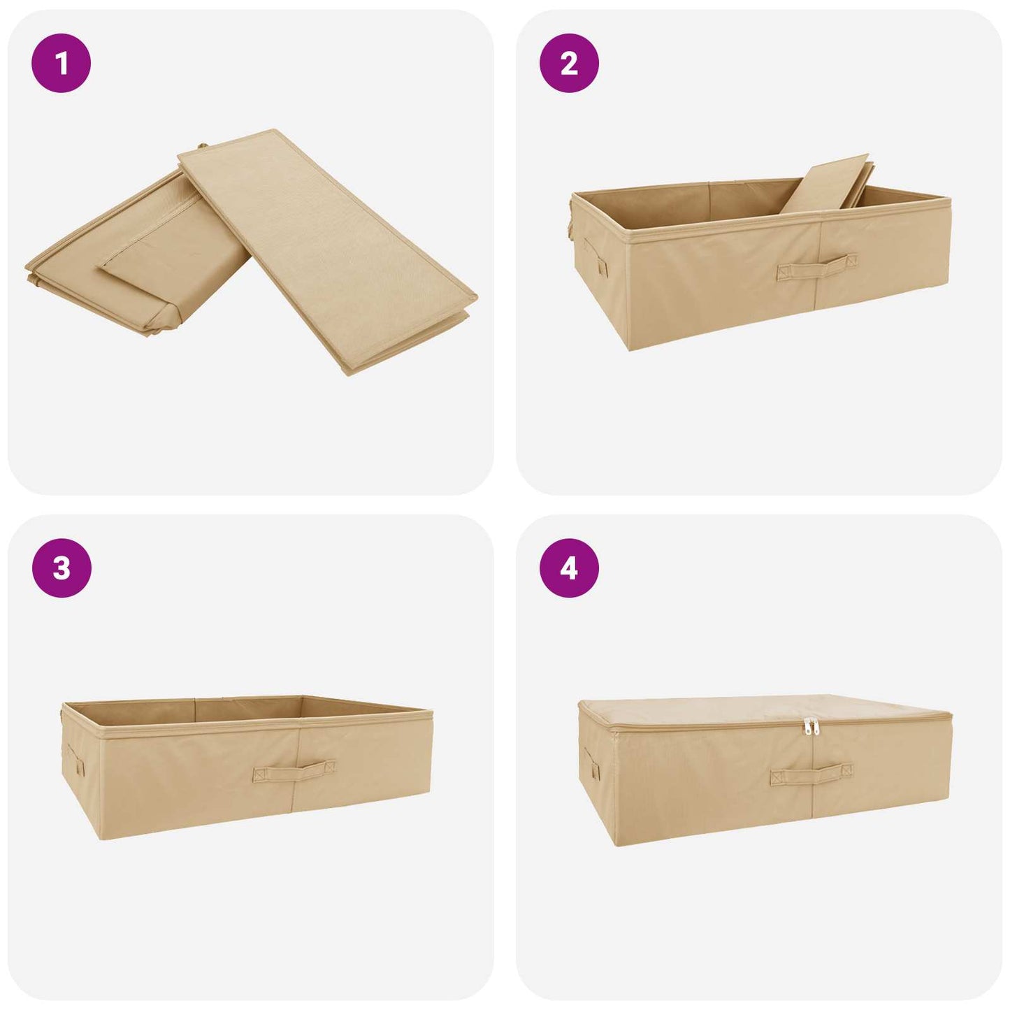 Opbergbox 24 pcs Crèmekleurig 70 x 40 x 18 cm Nonwoven stof