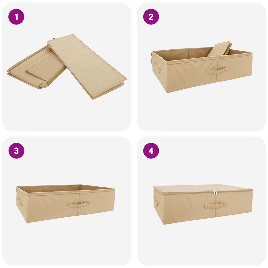 Opbergbox 24 pcs Crèmekleurig 70 x 40 x 18 cm Nonwoven stof