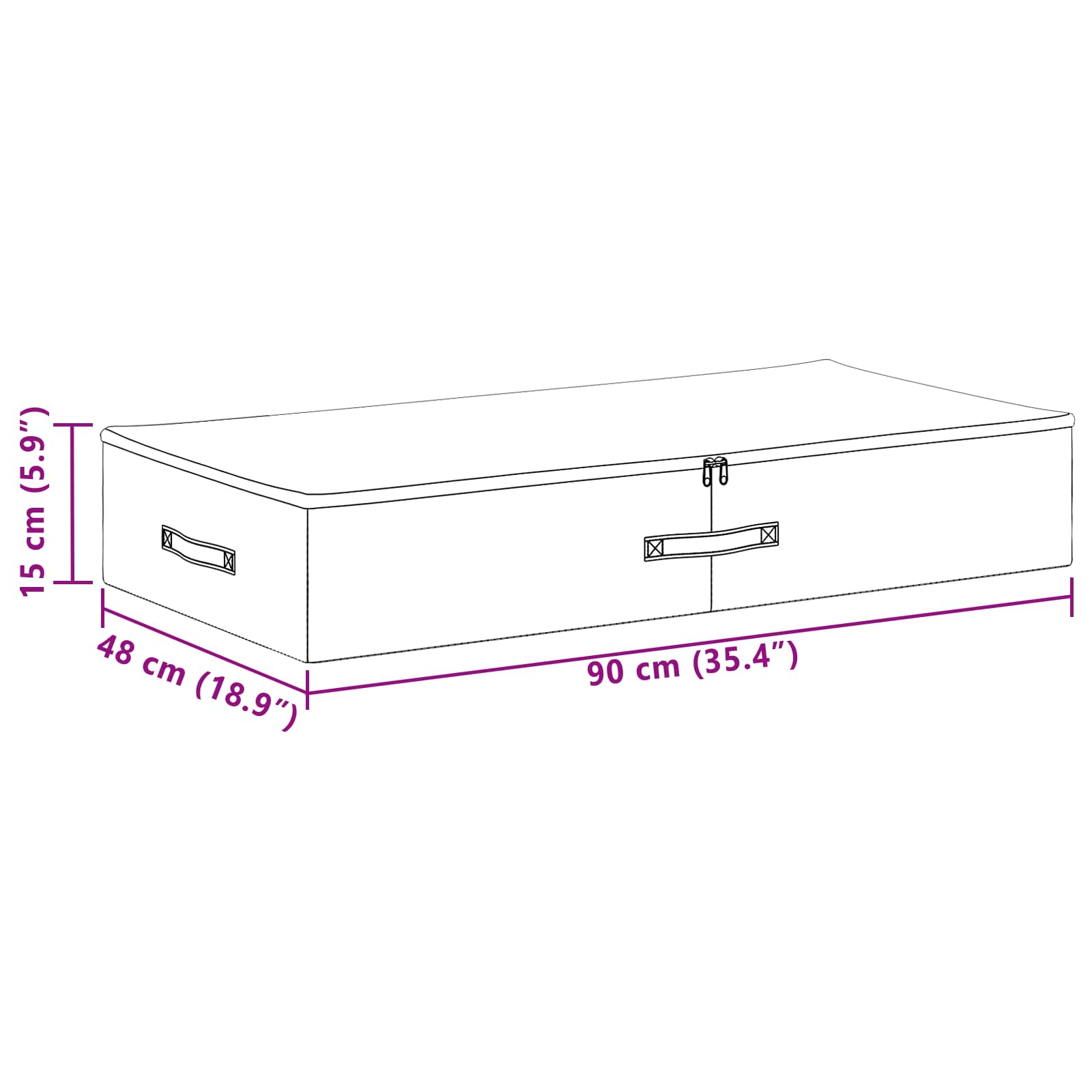Opbergbox 2 pcs Crèmekleurig 90 x 48 x 15 cm Nonwoven stof