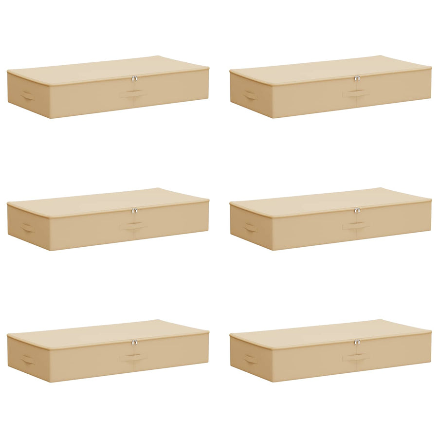 Opbergbox 6 pcs Crèmekleurig 90 x 48 x 15 cm Nonwoven stof