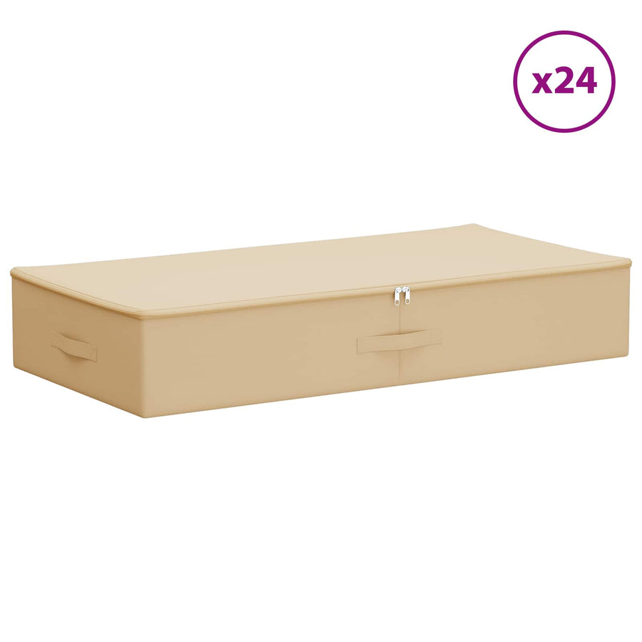 Opbergbox 24 pcs Crèmekleurig 90 x 48 x 15 cm Nonwoven stof