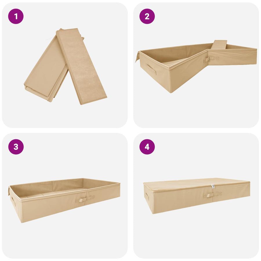 Opbergbox 24 pcs Crèmekleurig 100 x 50 x 18 cm Nonwoven stof