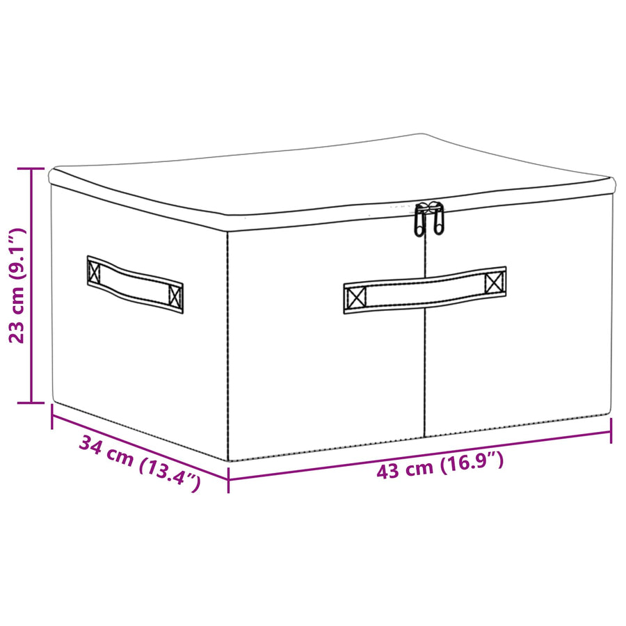 Opbergbox Grijs 43 x 34 x 23 cm Nonwoven stof