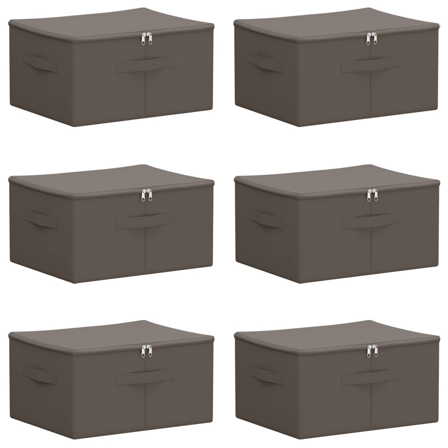 Opbergbox 6 pcs Grijs 43 x 34 x 23 cm Nonwoven stof