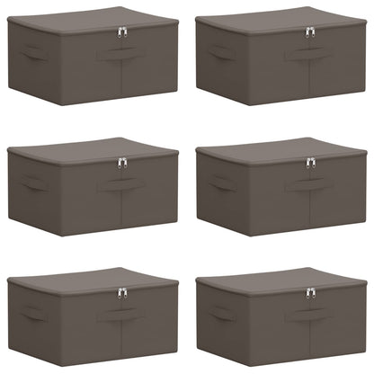 Opbergbox 6 pcs Grijs 43 x 34 x 23 cm Nonwoven stof