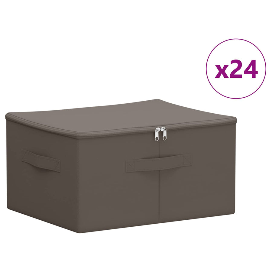 Opbergbox 24 pcs Grijs 43 x 34 x 23 cm Nonwoven stof