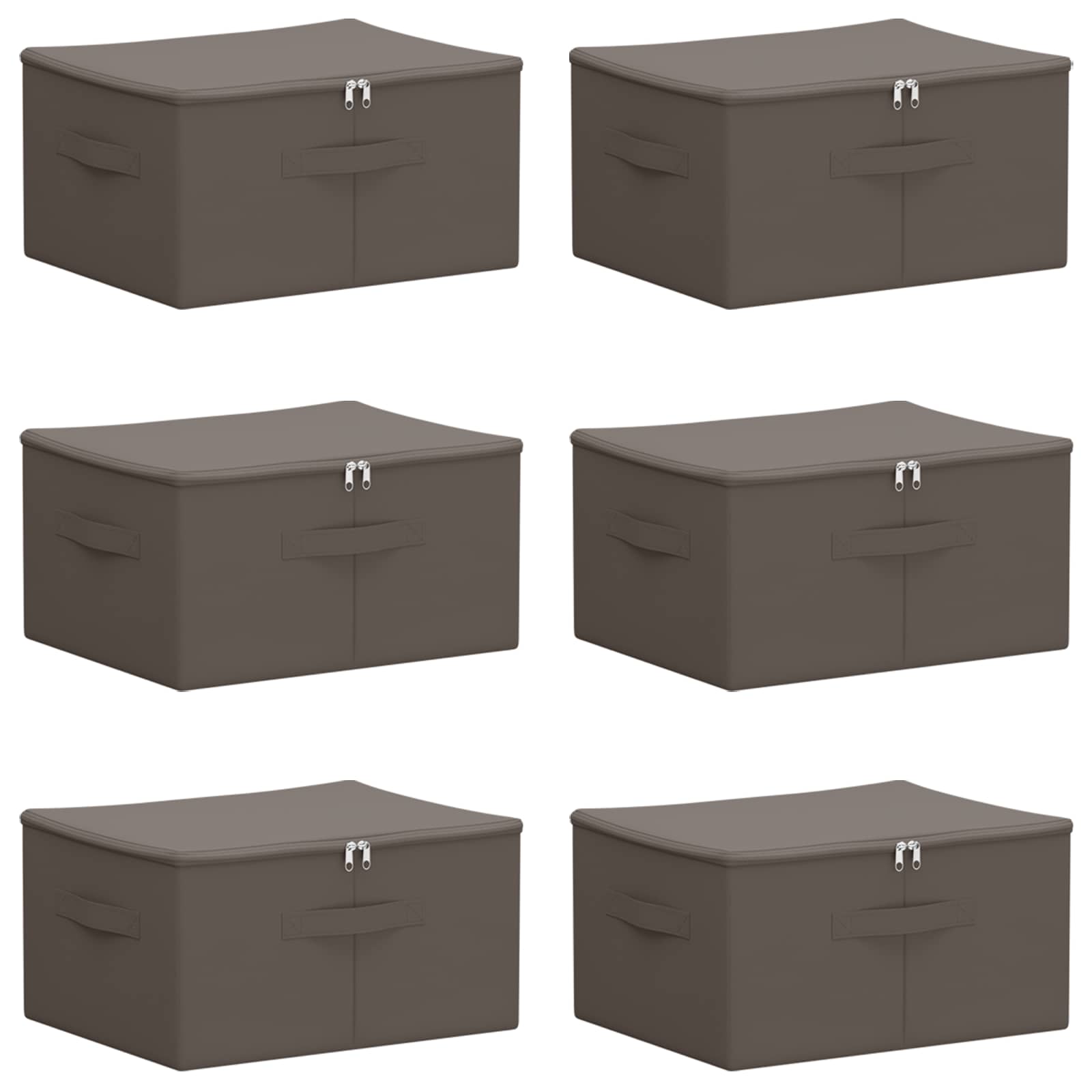 Opbergbox 6 pcs Grijs 50 x 30 x 25 cm Nonwoven stof