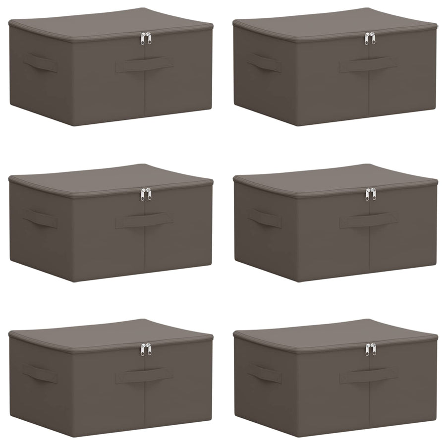 Opbergbox 6 pcs Grijs 50 x 30 x 25 cm Nonwoven stof