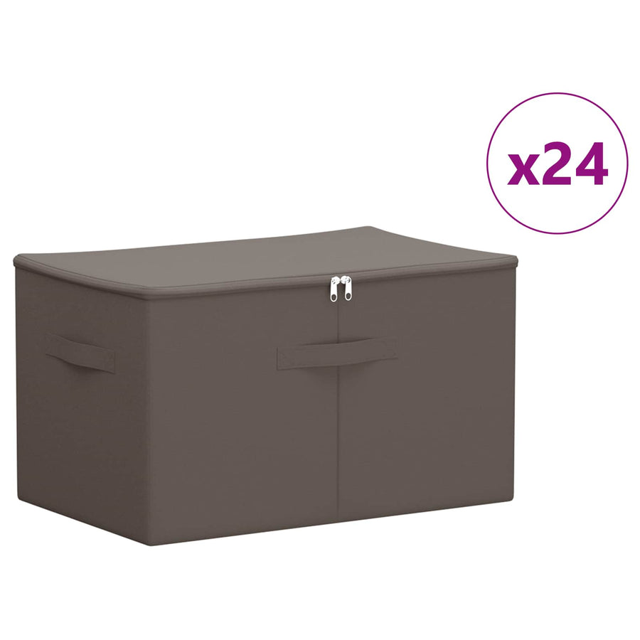 Opbergbox 24 pcs Grijs 55 x 35 x 32 cm Nonwoven stof
