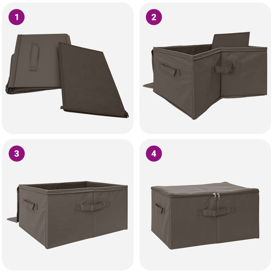 Opbergbox 24 pcs Grijs 55 x 35 x 32 cm Nonwoven stof