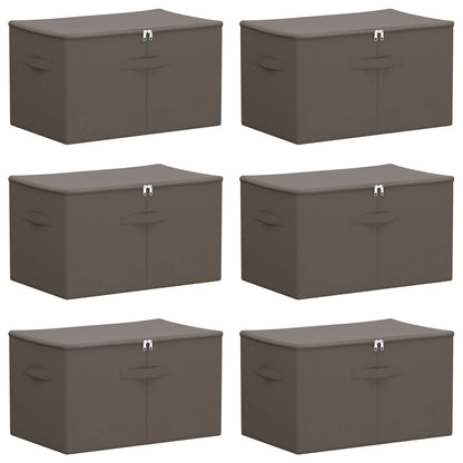 Opbergbox 6 pcs Grijs 60 x 43 x 35 cm Nonwoven stof