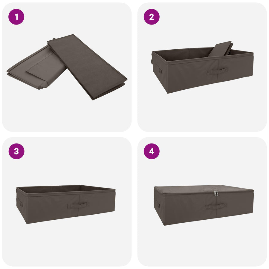 Opbergbox 24 pcs Grijs 70 x 40 x 18 cm Nonwoven stof