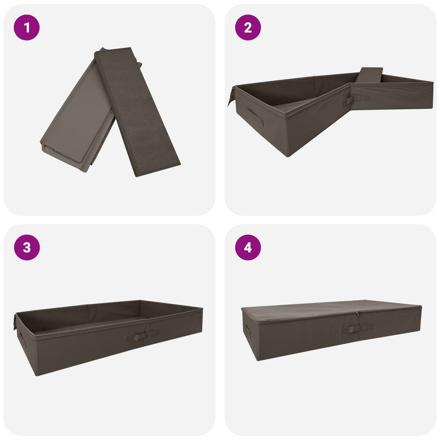 Opbergbox 2 pcs Grijs 90 x 48 x 15 cm Nonwoven stof