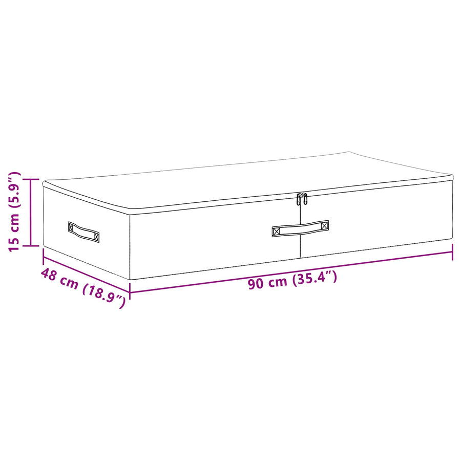 Opbergbox 2 pcs Grijs 90 x 48 x 15 cm Nonwoven stof
