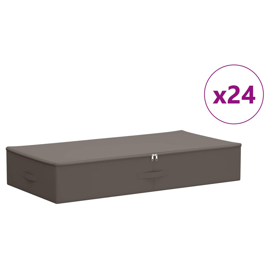 Opbergbox 24 pcs Grijs 100 x 50 x 18 cm Nonwoven stof