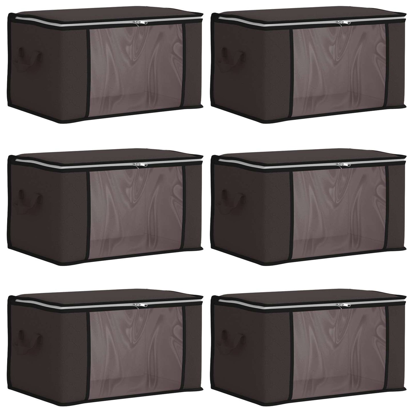Opbergdoos met Transparante Zijraam 6 pcs Antracietkleurig