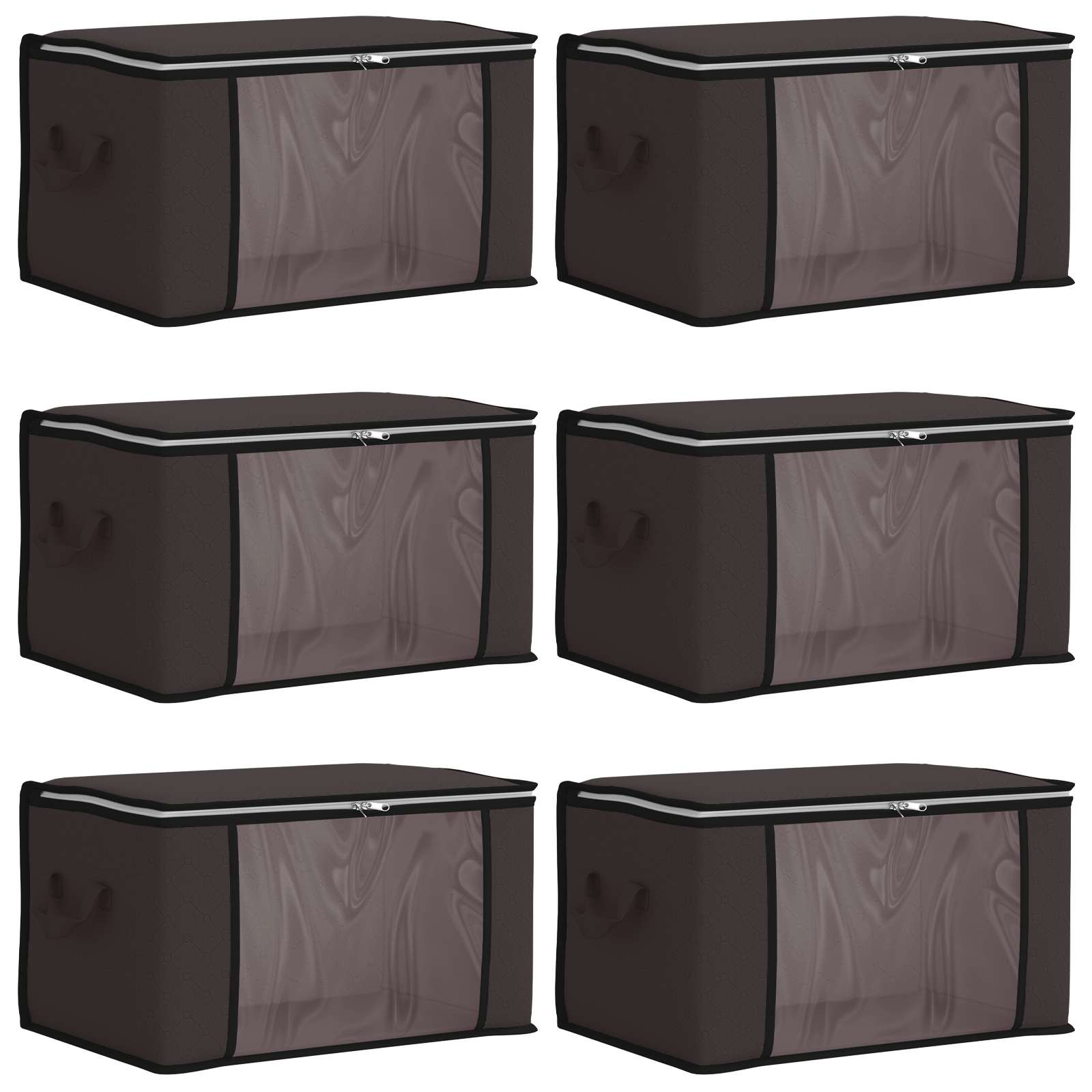 Opbergdoos met Transparante Zijraam 6 pcs Antracietkleurig