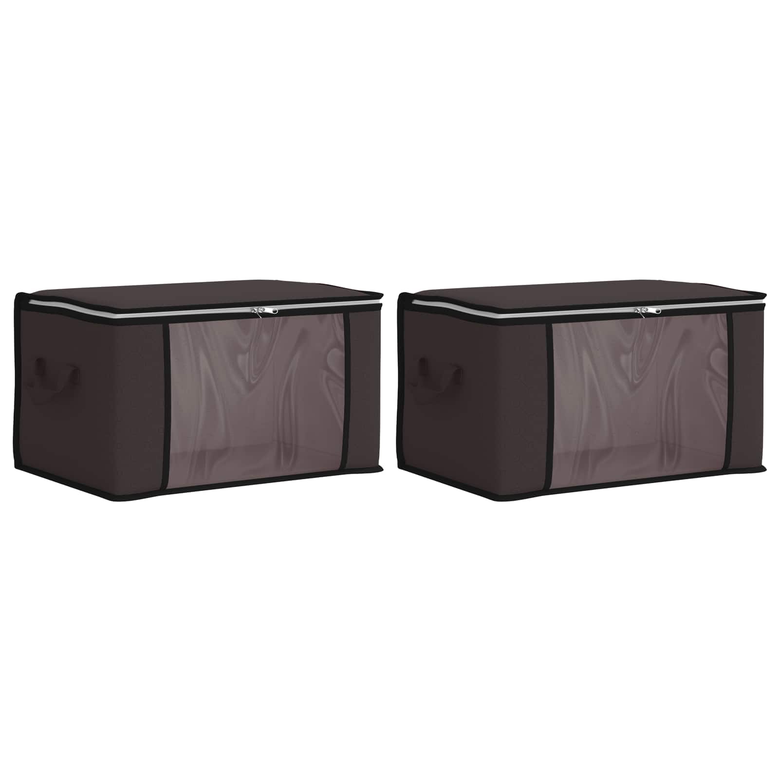 Opbergdoos met Transparante Zijraam 2 pcs Antracietkleurig