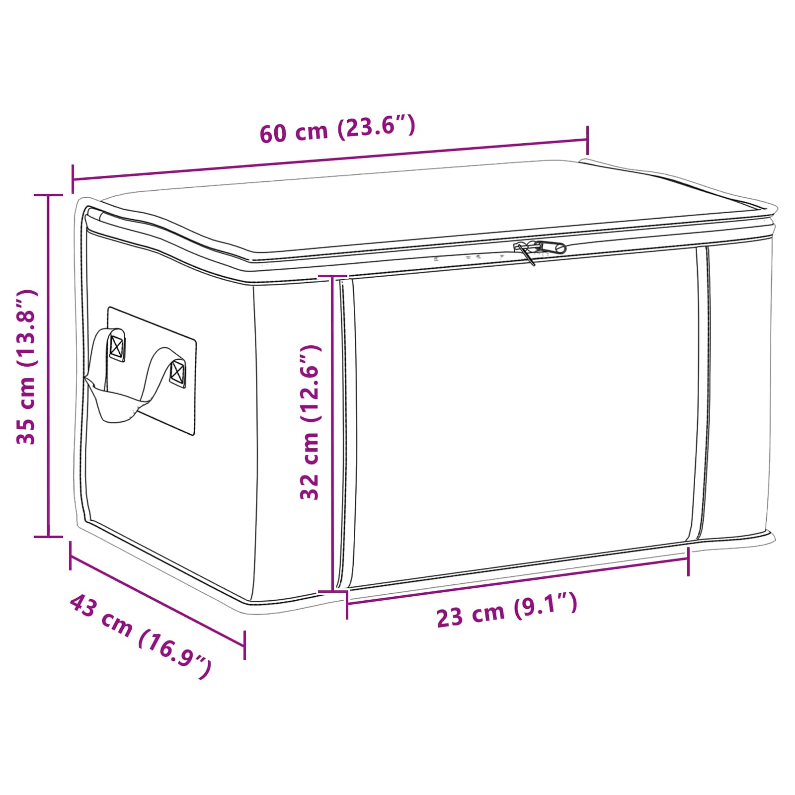 Opbergdoos met Transparante Zijraam 2 pcs Antracietkleurig
