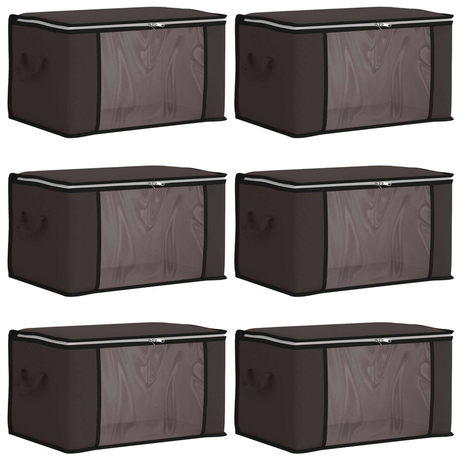 Opbergdoos met Transparante Zijraam 6 pcs Antracietkleurig