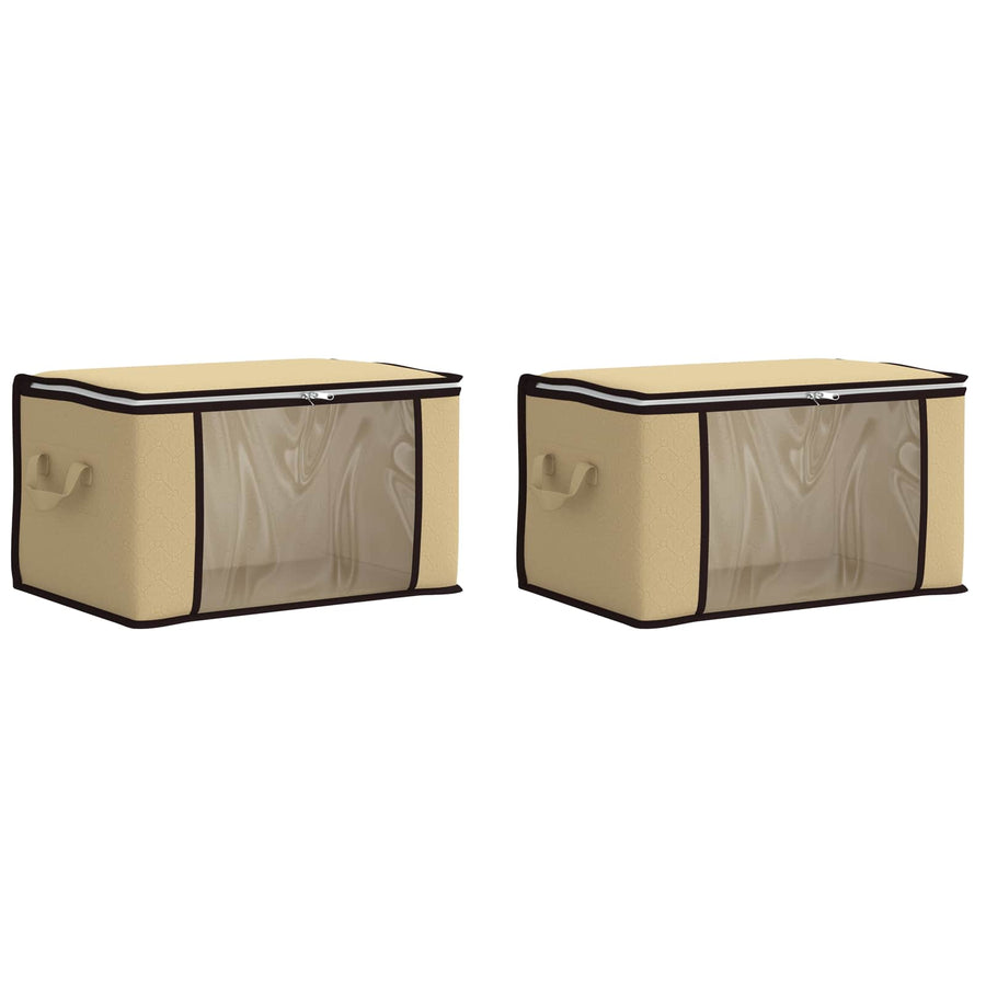 Opbergdoos met Transparante Zijraam 2 pcs Crèmekleurig