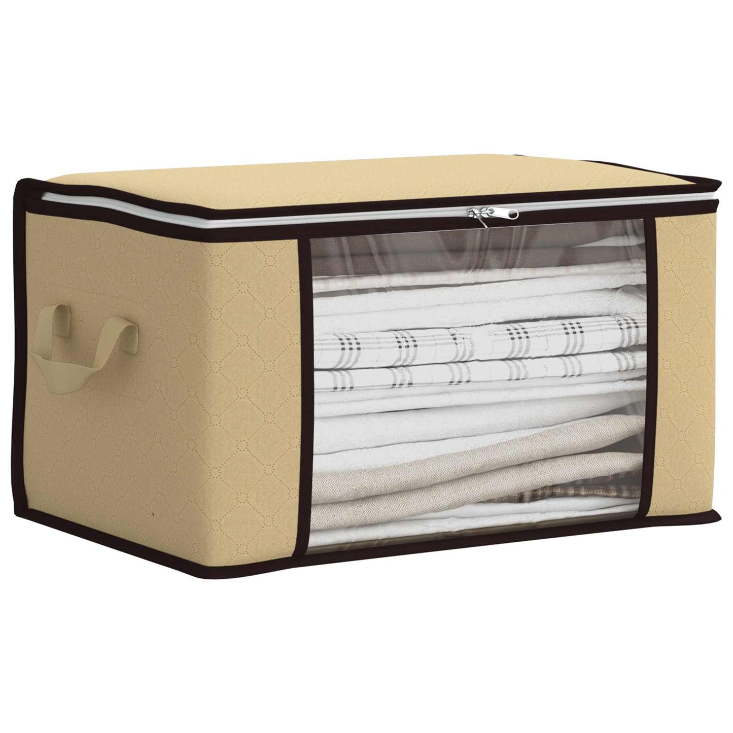 Opbergdoos met Transparante Zijraam 2 pcs Crèmekleurig