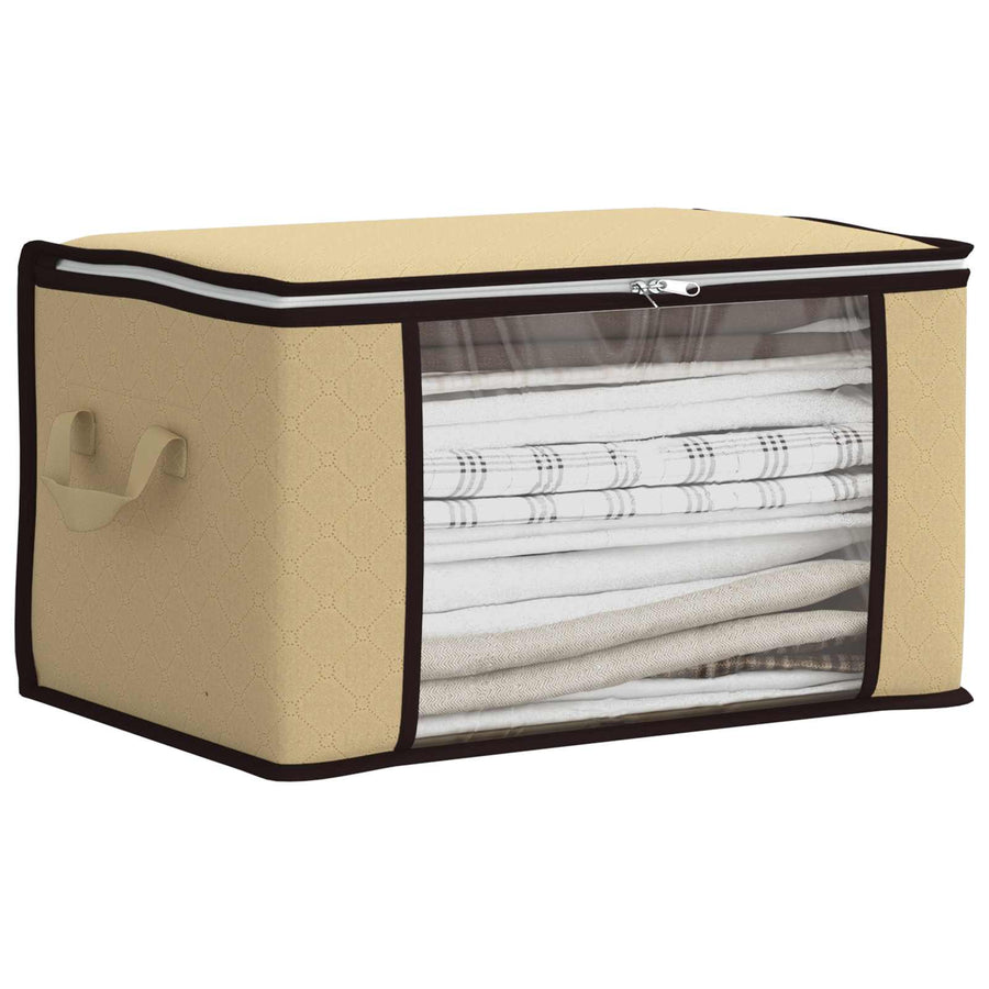 Opbergdoos met Transparante Zijraam Crèmekleurig Nonwoven stof