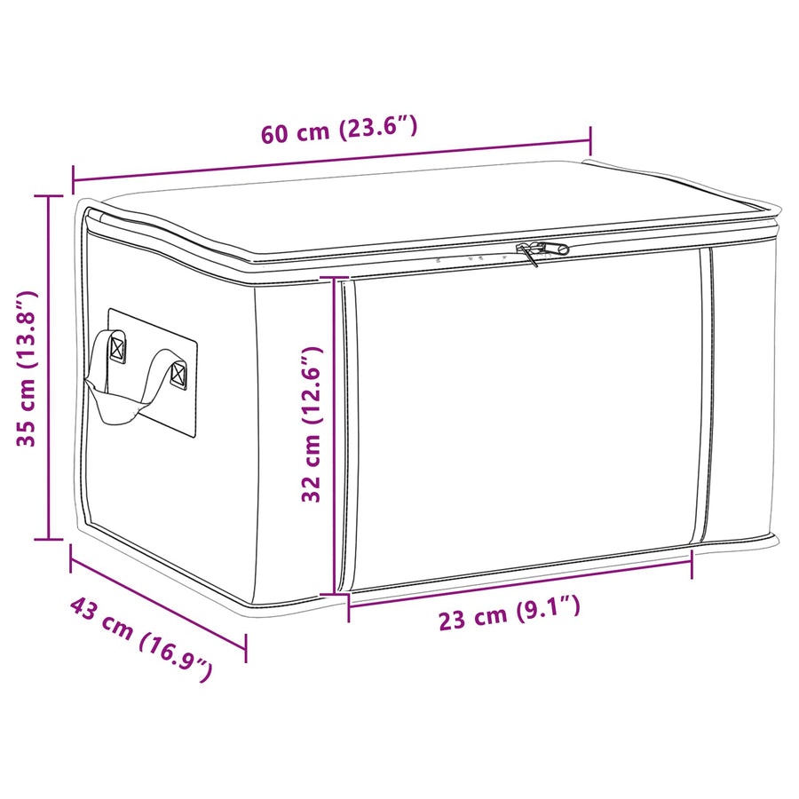 Opbergdoos met Transparante Zijraam 2 pcs Crèmekleurig