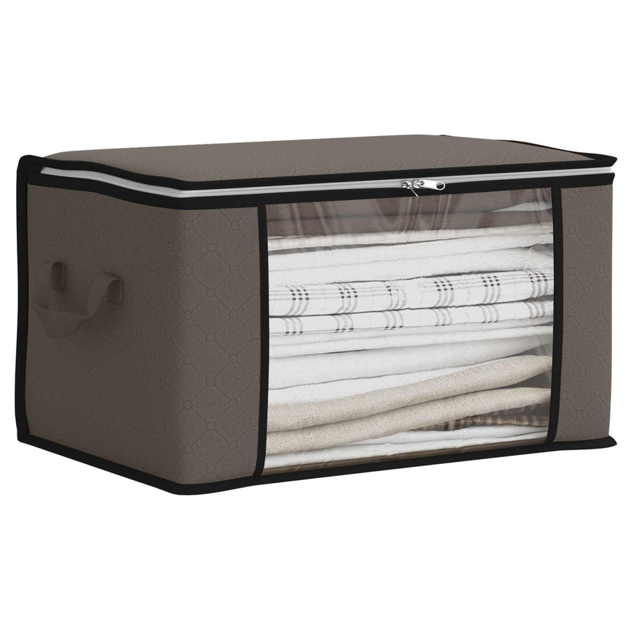 Opbergdoos met Transparante Zijraam 6 pcs Grijs 43 x 34 x 23 cm