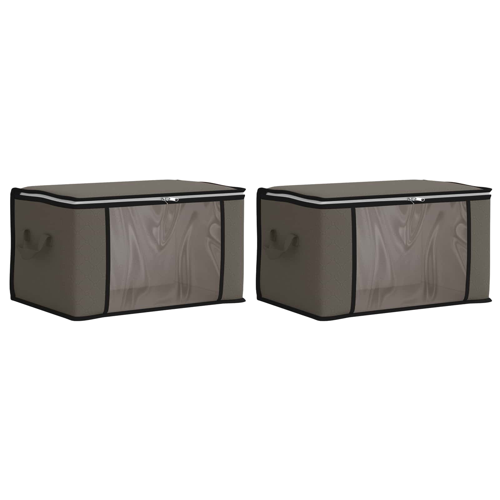 Opbergdoos met Transparante Zijraam 2 pcs Grijs 50 x 30 x 25 cm