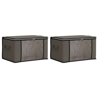 Opbergdoos met Transparante Zijraam 2 pcs Grijs 50 x 30 x 25 cm