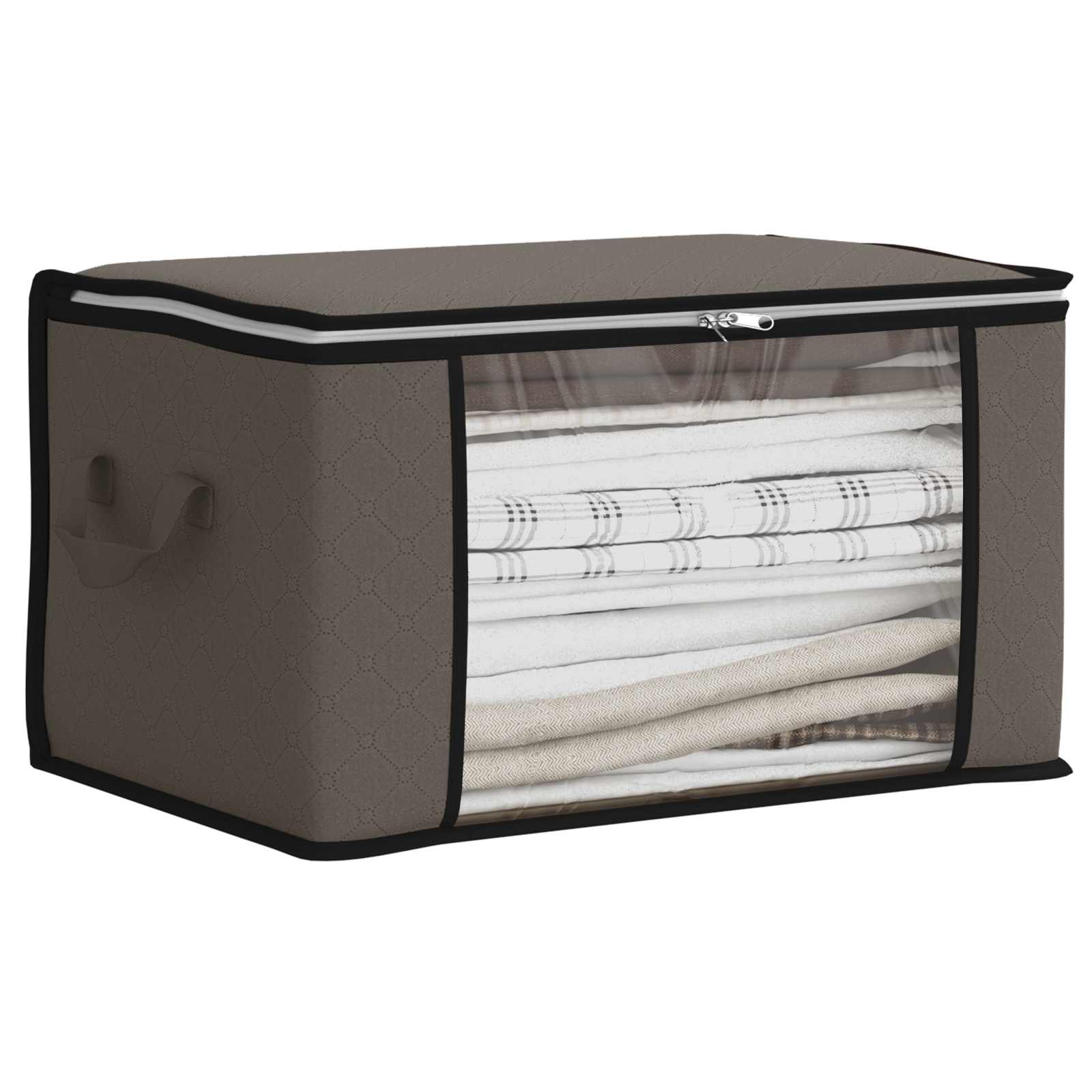 Opbergdoos met Transparante Zijraam 2 pcs Grijs 50 x 30 x 25 cm