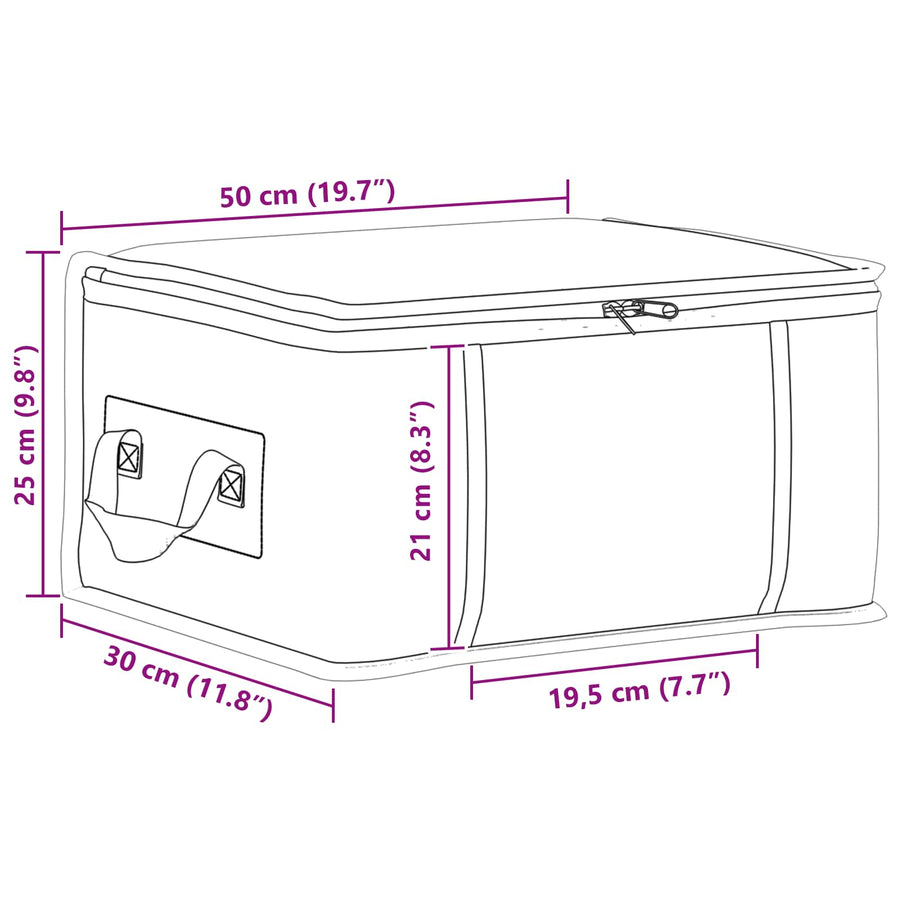 Opbergdoos met Transparante Zijraam 2 pcs Grijs 50 x 30 x 25 cm
