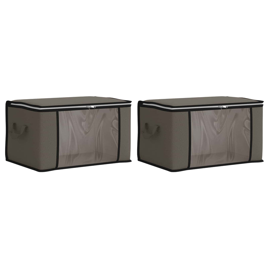 Opbergdoos met Transparante Zijraam 2 pcs Grijs 60 x 43 x 35 cm