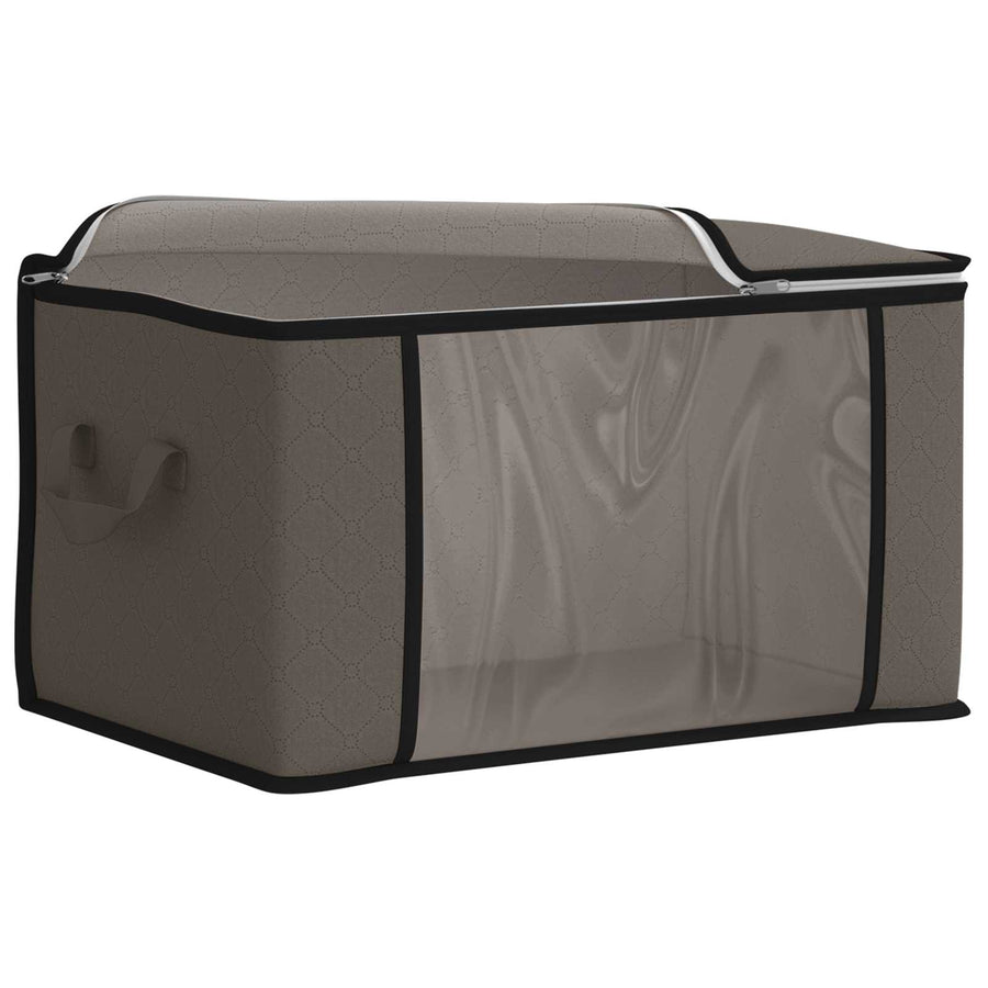 Opbergdoos met Transparante Zijraam 6 pcs Grijs 60 x 43 x 35 cm