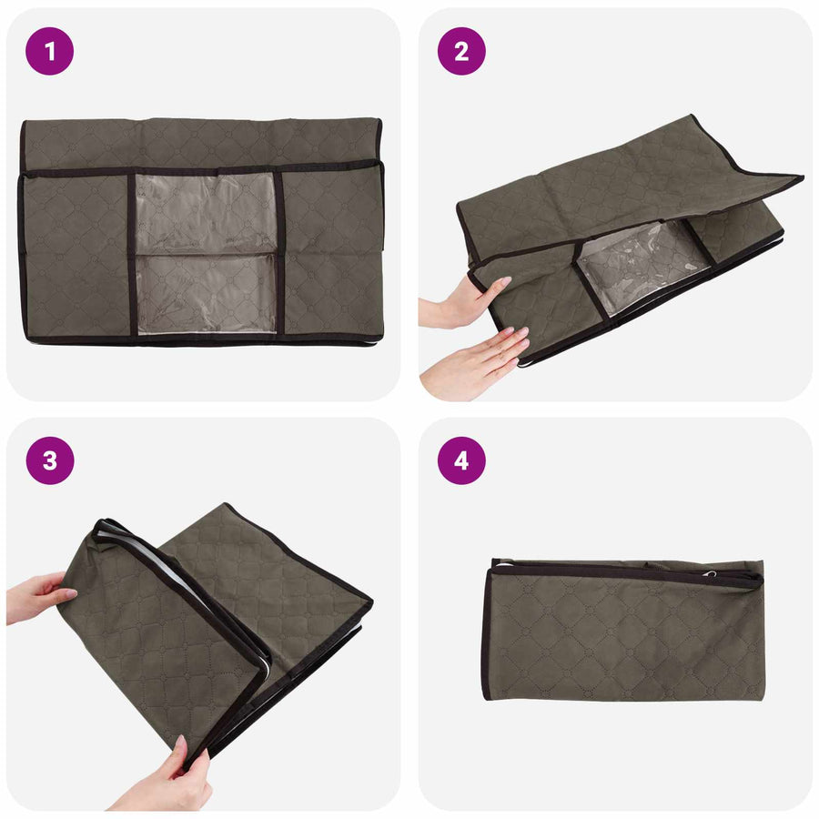 Opbergdoos met Transparante Zijraam 6 pcs Grijs 60 x 43 x 35 cm