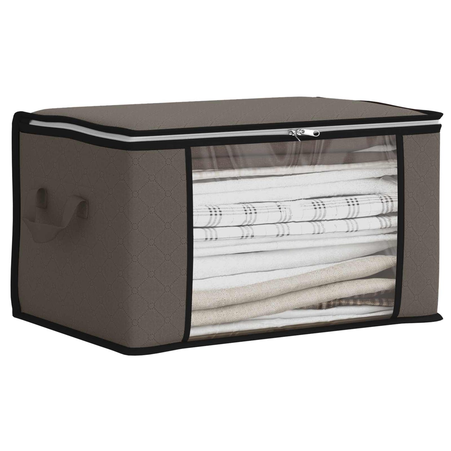 Opbergdoos met Transparante Zijraam 2 pcs Grijs 70 x 40 x 18 cm