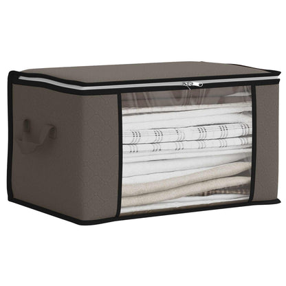 Opbergdoos met Transparante Zijraam 2 pcs Grijs 70 x 40 x 18 cm
