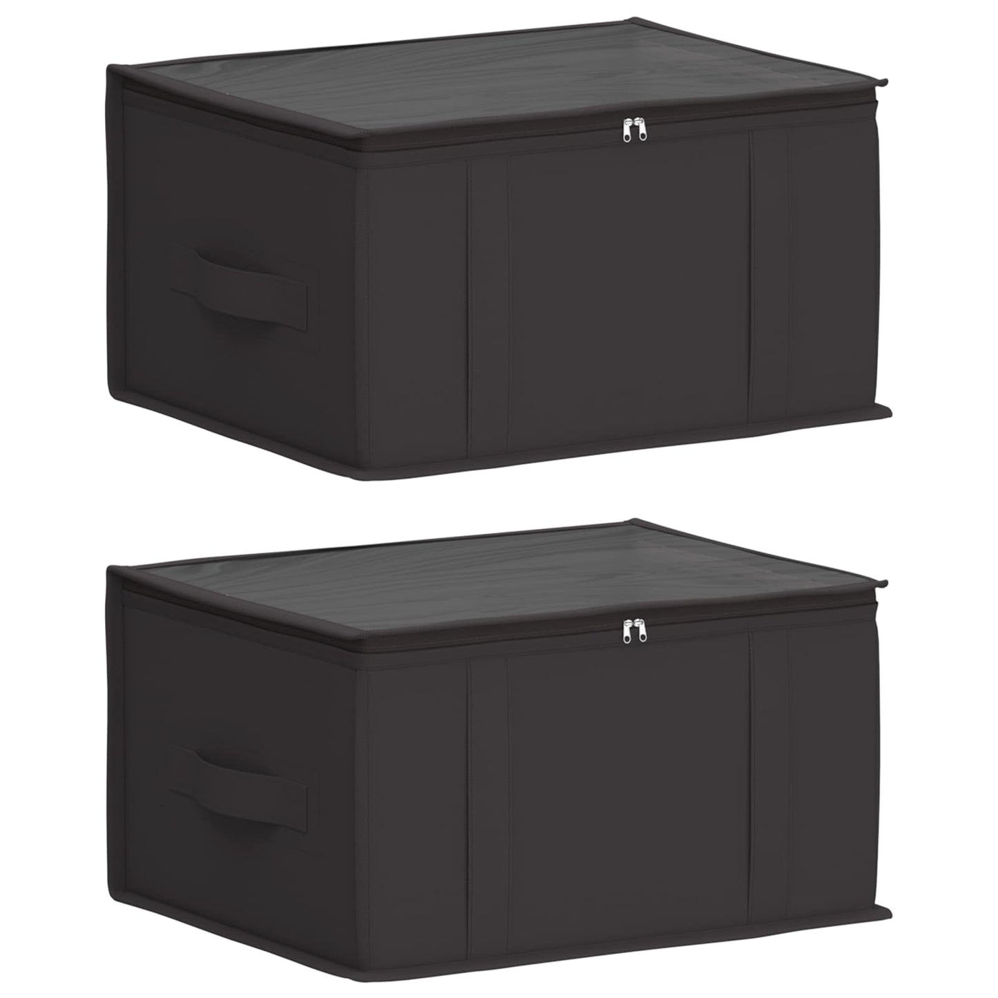 Opbergdoos met transparant bovenraam 2 pcs Antracietkleurig