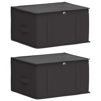 Opbergdoos met transparant bovenraam 2 pcs Antracietkleurig