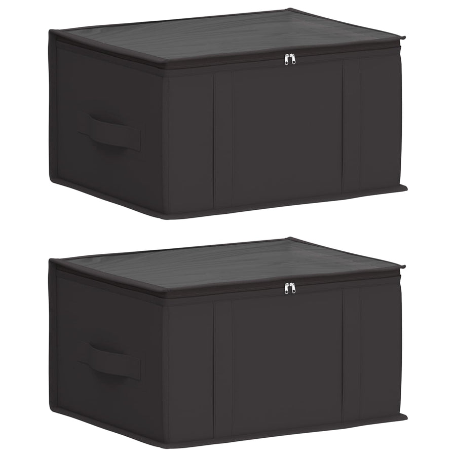 Opbergdoos met transparant bovenraam 2 pcs Antracietkleurig