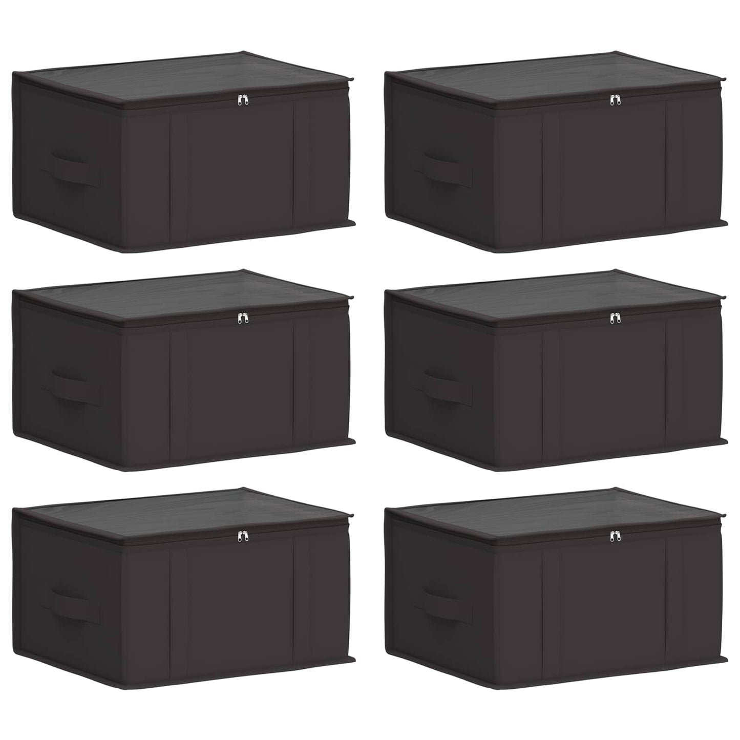 Opbergdoos met transparant bovenraam 6 pcs Antracietkleurig