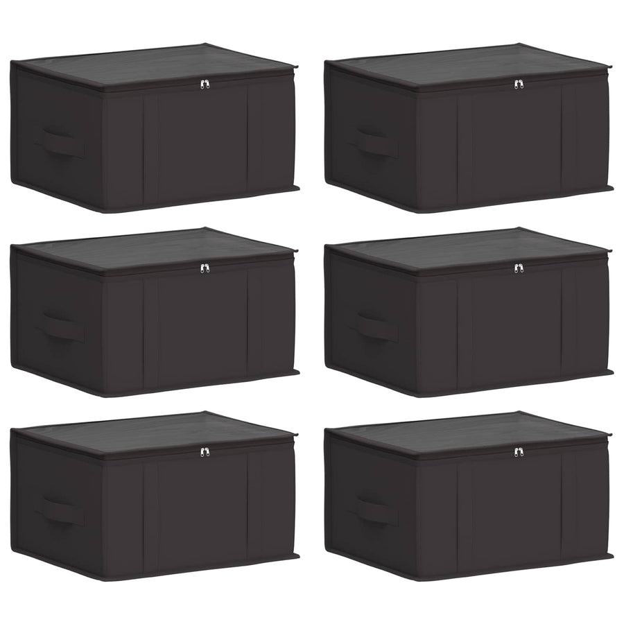 Opbergdoos met transparant bovenraam 6 pcs Antracietkleurig