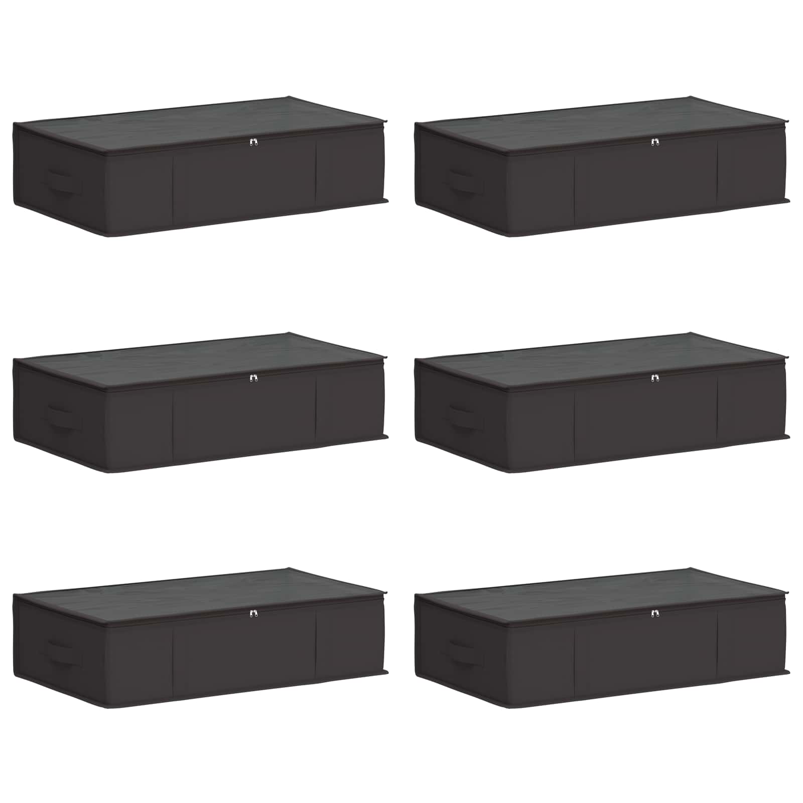 Opbergdoos met transparant bovenraam 6 pcs Antracietkleurig