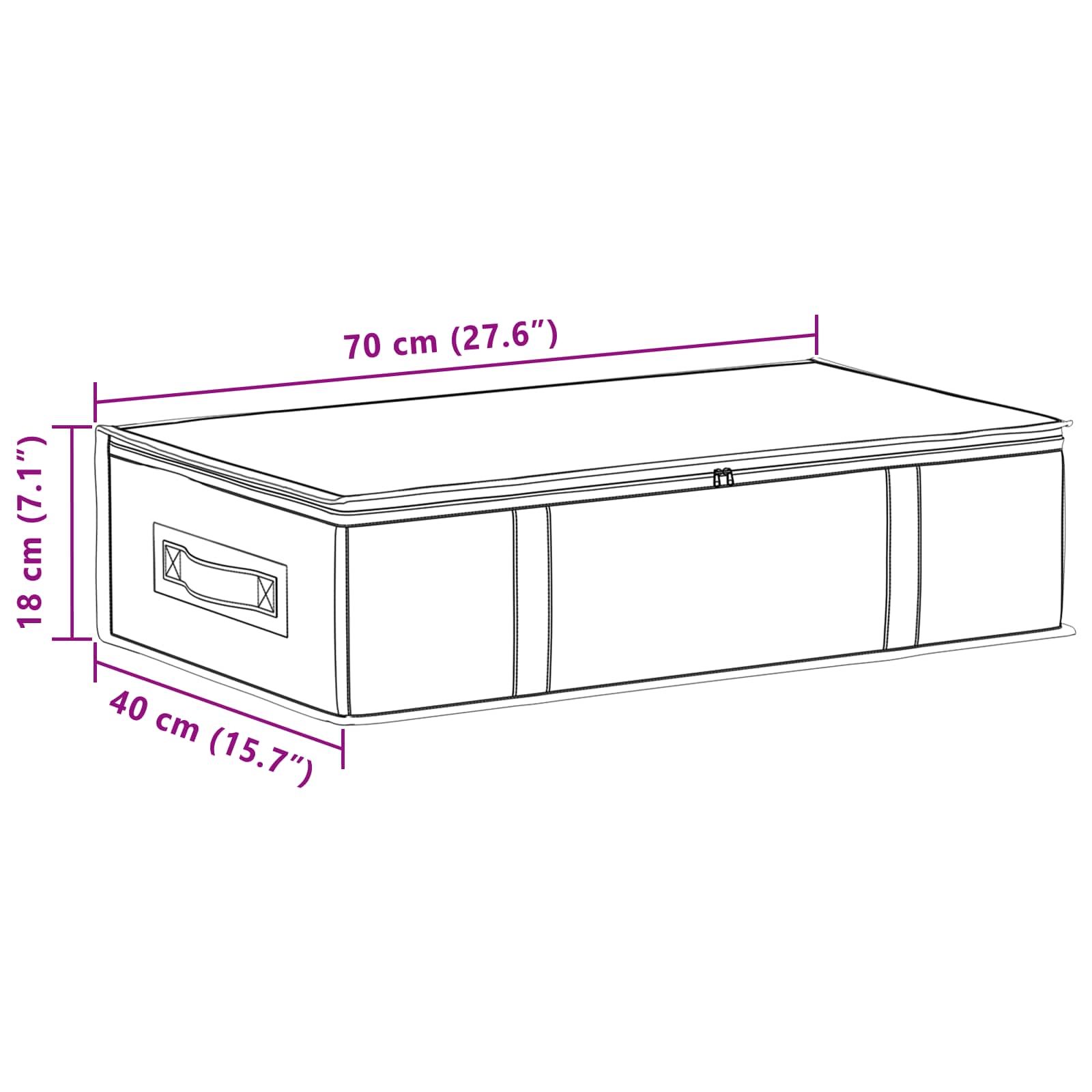 Opbergdoos met transparant bovenraam 6 pcs Antracietkleurig