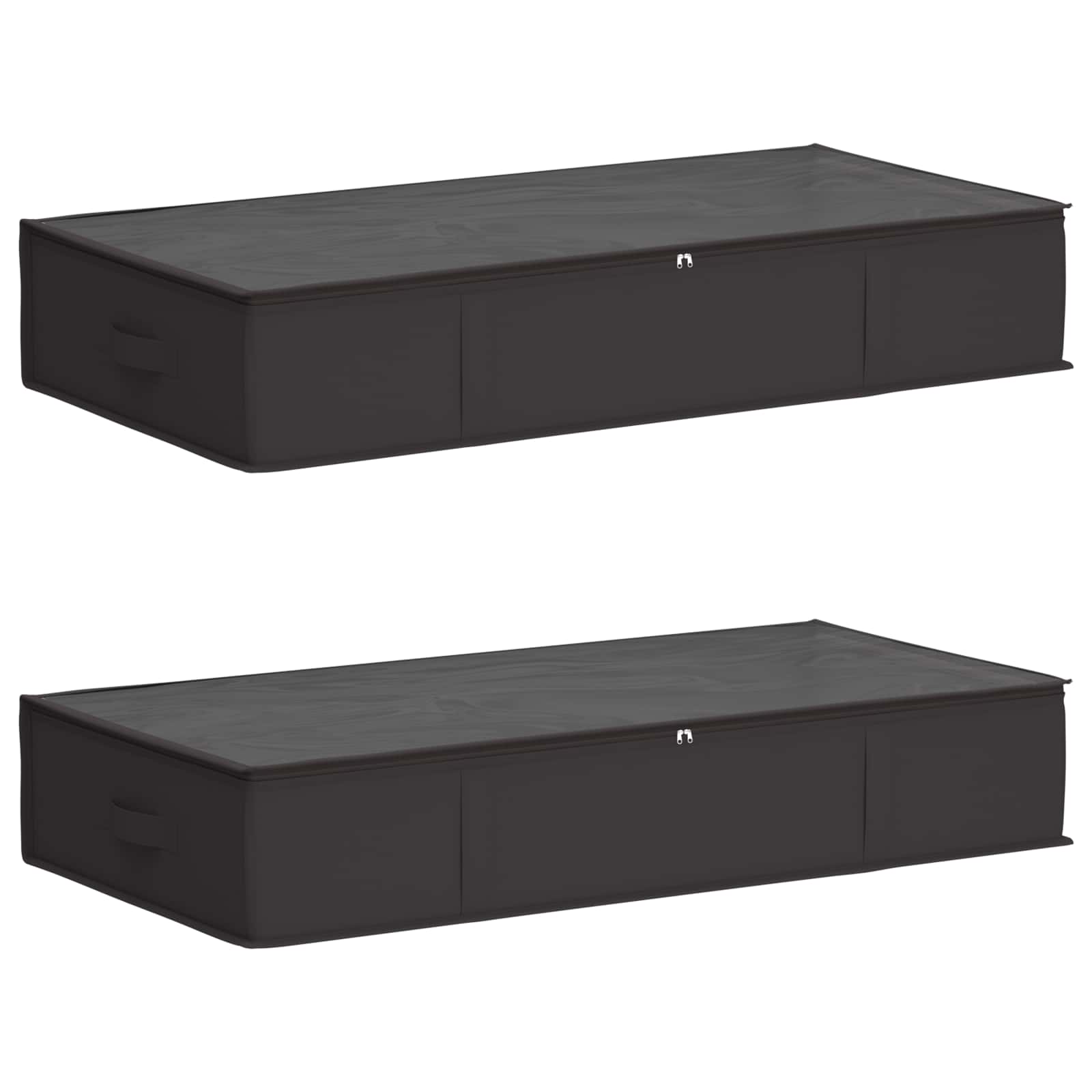 Opbergdoos met transparant bovenraam 2 pcs Antracietkleurig