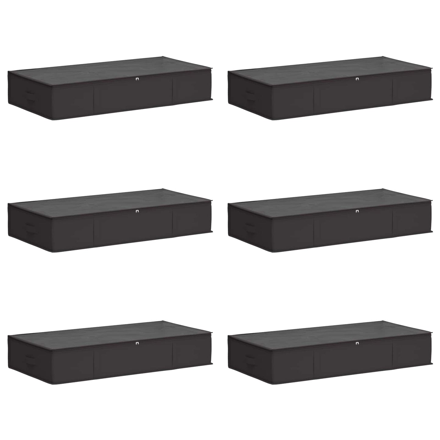 Opbergdoos met transparant bovenraam 6 pcs Antracietkleurig