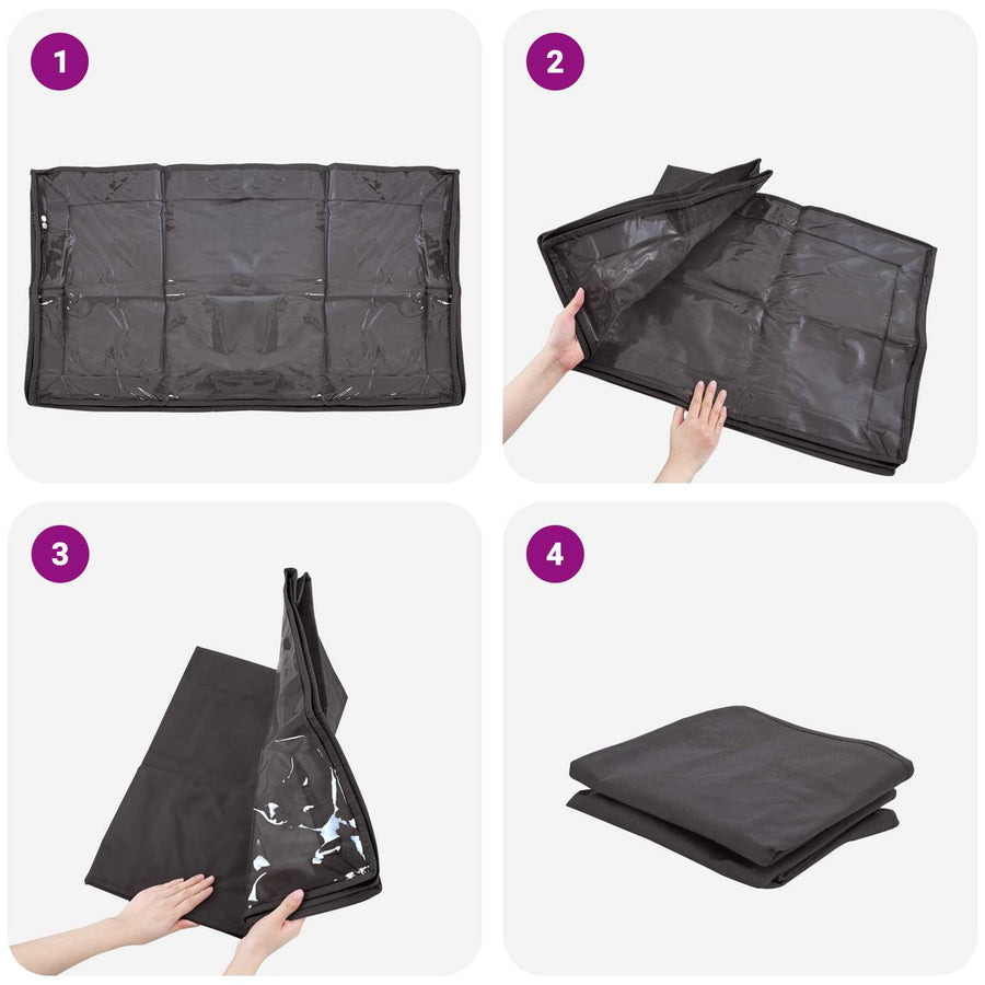 Opbergdoos met transparant bovenraam 2 pcs Antracietkleurig